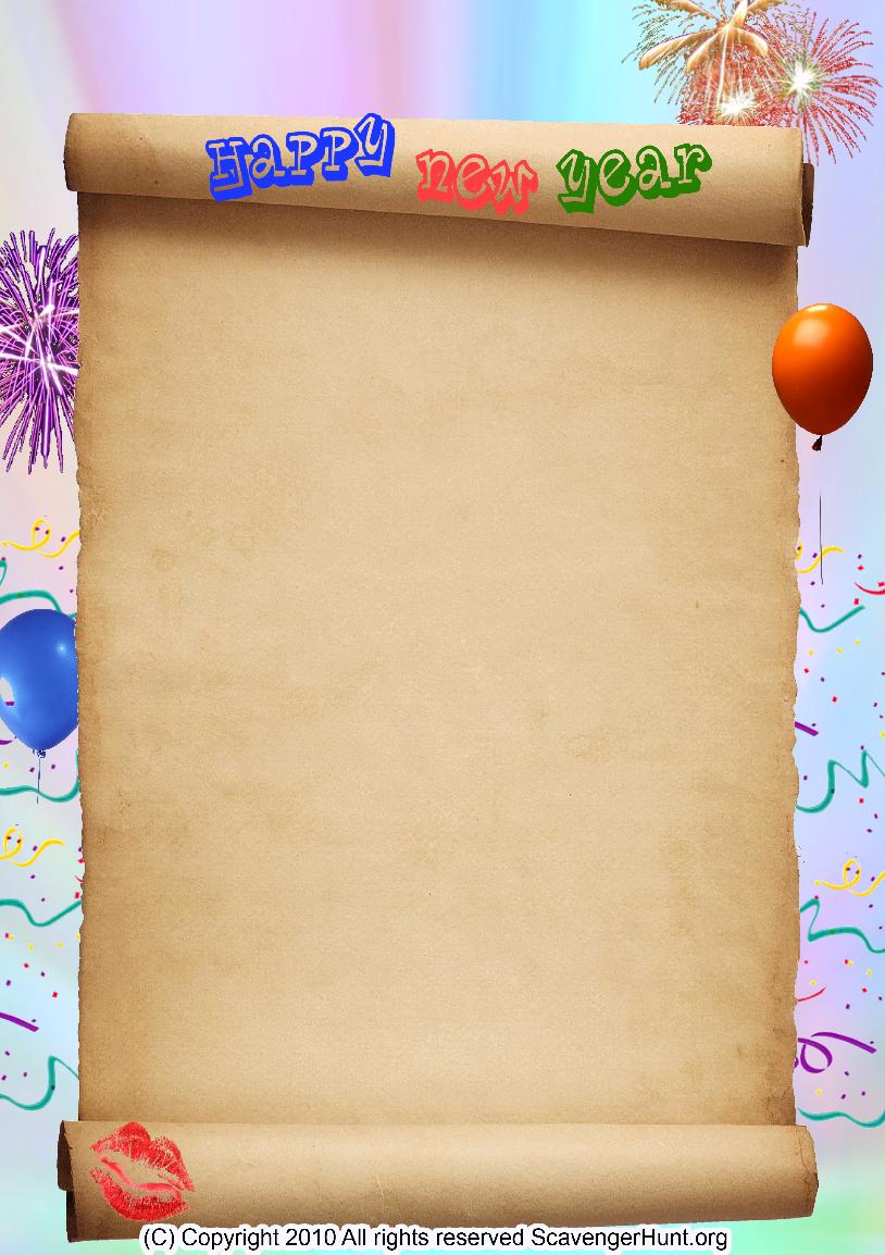 new-year scavenger hunt background